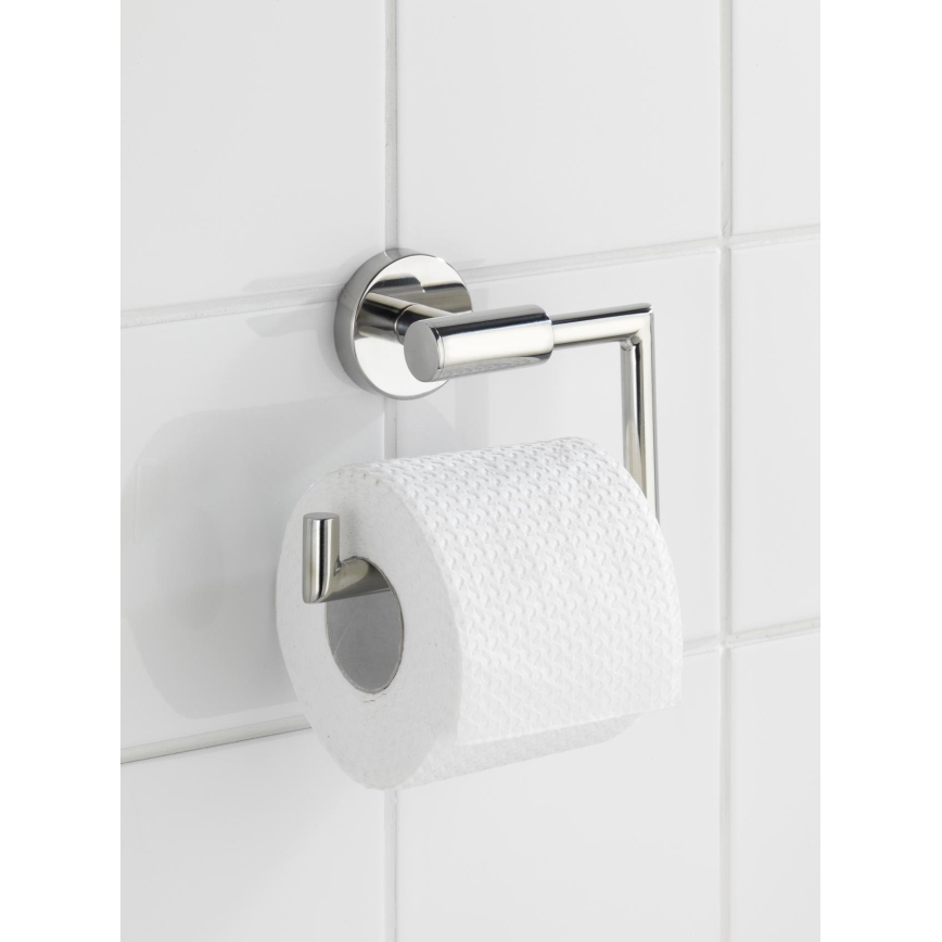 WENKO 20216100 - Toiletrolhouder BOSIO SHINE 15x10,5 cm roestvrij staal/zilver