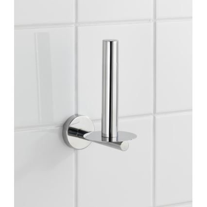 WENKO 20218100 - Support mural pour papier toilette BOSIO SHINE 8x12,5 cm, inox/argenté
