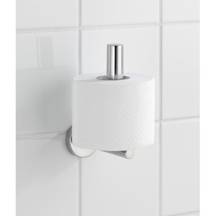 WENKO 20218100 - Support mural pour papier toilette BOSIO SHINE 8x12,5 cm, inox/argenté