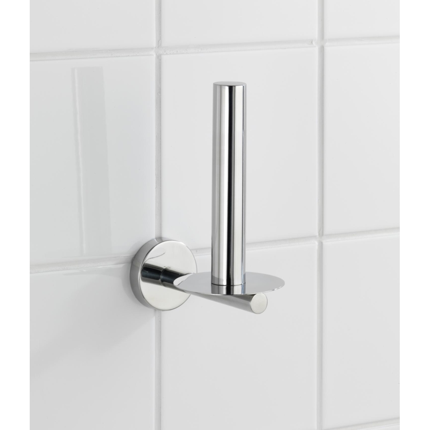 WENKO 20218100 - Toiletrolhouder BOSIO SHINE 8x12,5 cm roestvrij staal/zilver