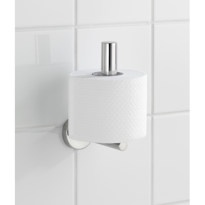 WENKO 20218100 - Toiletrolhouder BOSIO SHINE 8x12,5 cm roestvrij staal/zilver