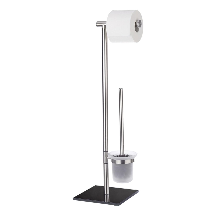 WENKO 20391100 - Brosse WC LIMA 23,5x69 cm inox/satiné/noir