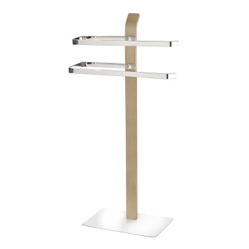 WENKO 20396100 - Porte-serviettes SAMONA 40,5 x 79,5 cm chrome brillant/marron