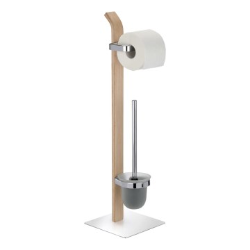 WENKO 20397100 - Brosse WC SAMONA 20x71,5 cm chrome/marron/satiné