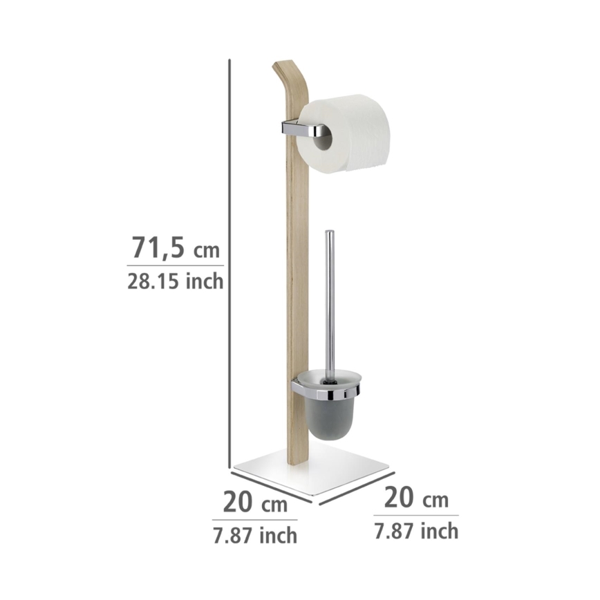 WENKO 20397100 - WC-borstel SAMONA 20x71,5 cm chroom/bruin/satijn
