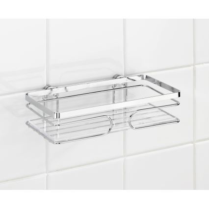 WENKO 20409100-Étagère Premium en acier inoxydable 24x13,5 cm, inox/argenté