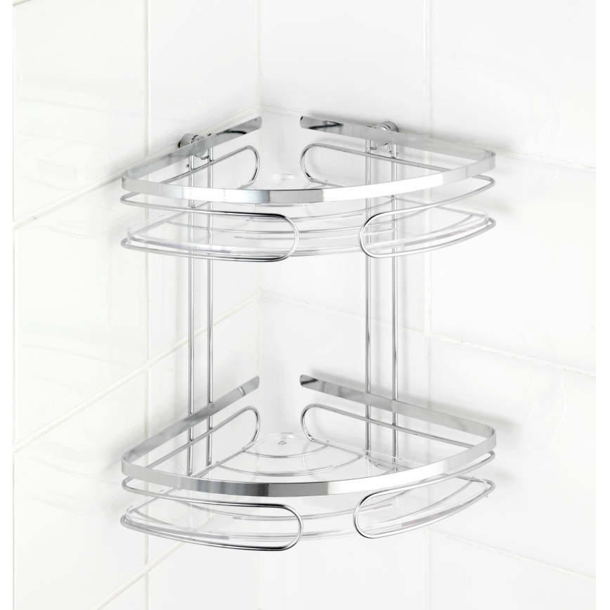 WENKO 20412100-Hoekplank PREMIUM RVS 26,5x27,5 cm roestvrij staal/zilver
