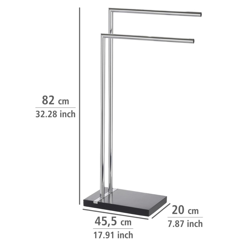 WENKO 20461100 - Handdoekenhouder NOBLE 45,5x82 cm chroom/zwart