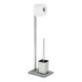 WENKO 20604100 - WC-borstel GRANIT 23x73,5 cm RVS/satijn/grijs