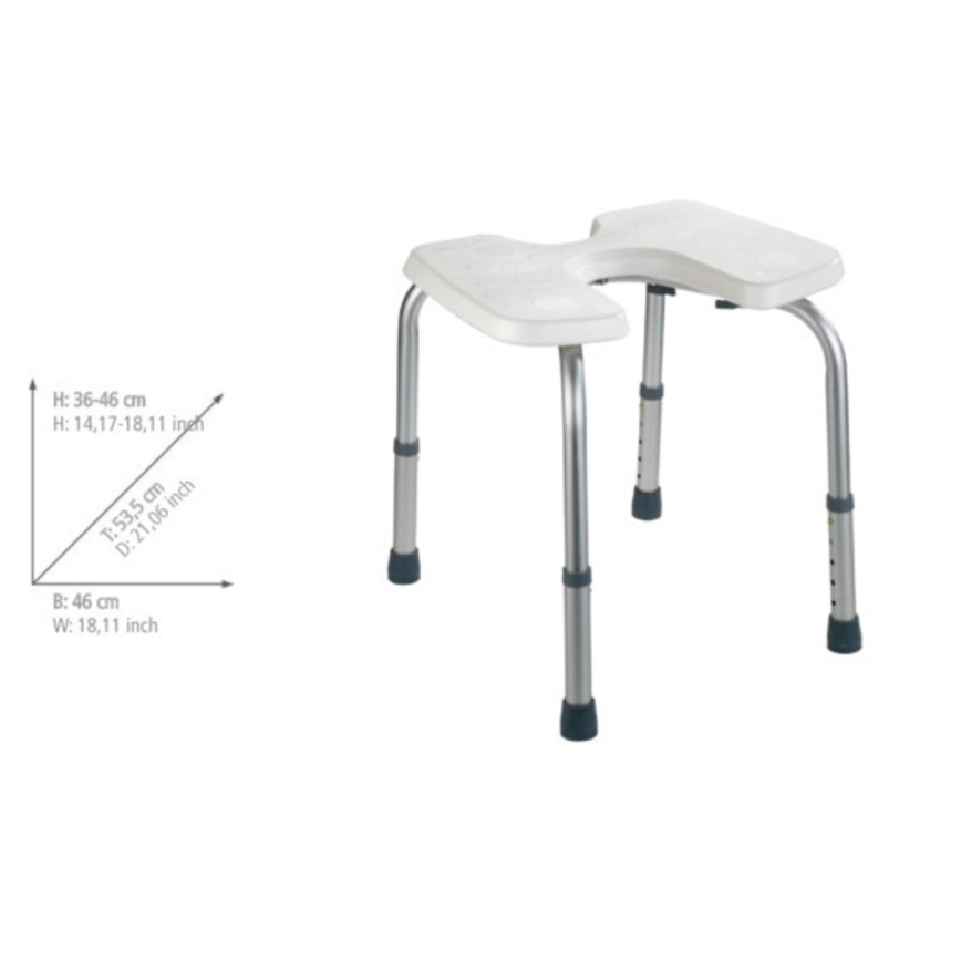 WENKO 206051100-Stoel SECURA 46x53,5 cm wit/zilver