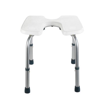WENKO 206051100-Tabouret SECURA 46x53,5 cm blanc/argenté