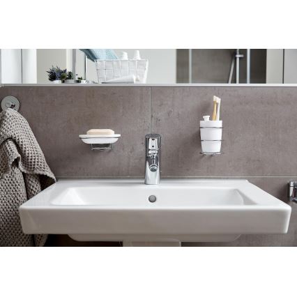 WENKO 20880100-Beker VACUUM-LOC MILAZZO 7,5x11,5 cm glans chroom/wit