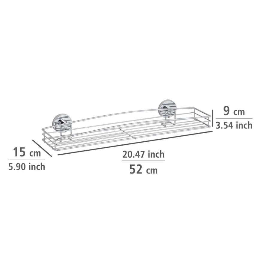 WENKO 20884100-Étagère VACUUM-LOC MILAZZO 51x15,2 cm chrome brillant