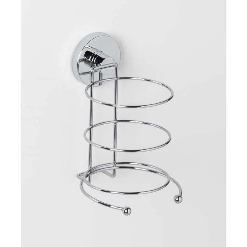 WENKO 20896100-Föhnhouder VACUUM-LOC MILAZZO 12x17 cm glanzend chroom