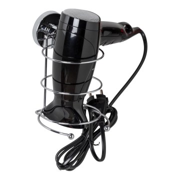 WENKO 20896100 - Support pour sèche-cheveux VACUUM-LOC MILAZZO 12x17 cm chromé brillant