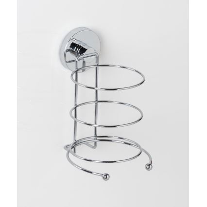 WENKO 20896100 - Support pour sèche-cheveux VACUUM-LOC MILAZZO 12x17 cm chromé brillant