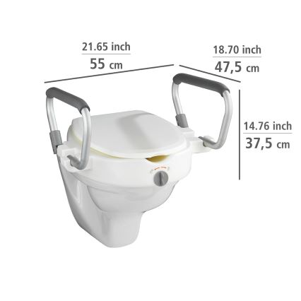 WENKO 20924100-Abattant WC SECURA 55x47,5 cm blanc/argenté