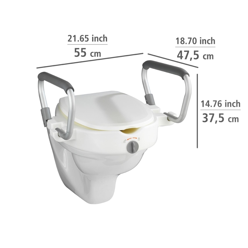 WENKO 20924100-Toiletbril SECURA 55x47,5 cm wit/zilver