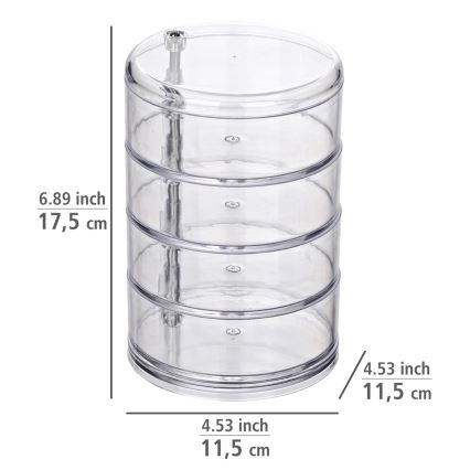 WENKO 20990100 - Organizer TOWER 11,5x17,5 cm transparant