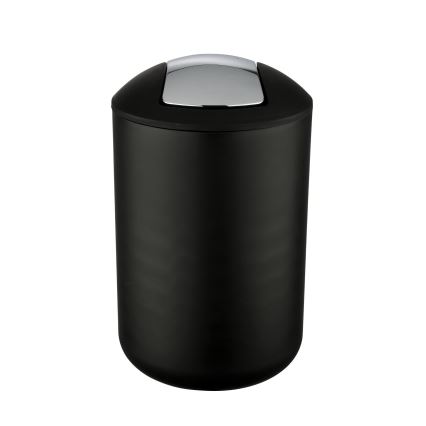 WENKO 21212100 - Prullenbak BRASIL 19,5x31 cm zwart/glanzend chroom