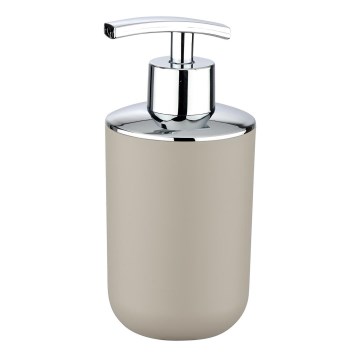 WENKO 21219100 - Zeepdispenser BRASIL 7,3x16,5 cm beige/glanzend chroom