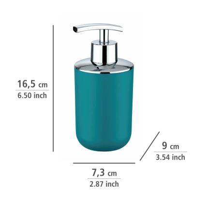 WENKO 21224100 - Zeepdispenser BRASIL 7,3x16,5 cm turkoois/glanzend chroom