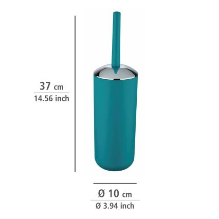 WENKO 21225100 - Brosse WC BRASIL 10x37 cm turquoise/chrome brillant