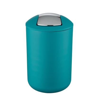 WENKO 21227100 - Prullenbak BRASIL 19,5x31 cm turkoois/glanzend chroom