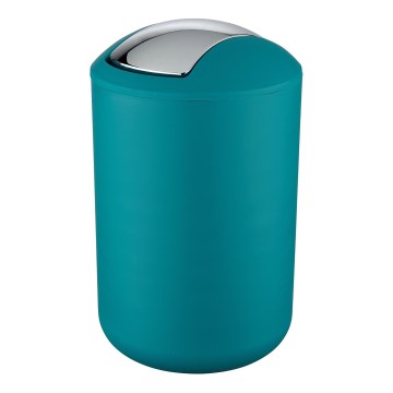 WENKO 21227100 - Prullenbak BRASIL 19,5x31 cm turkoois/glanzend chroom