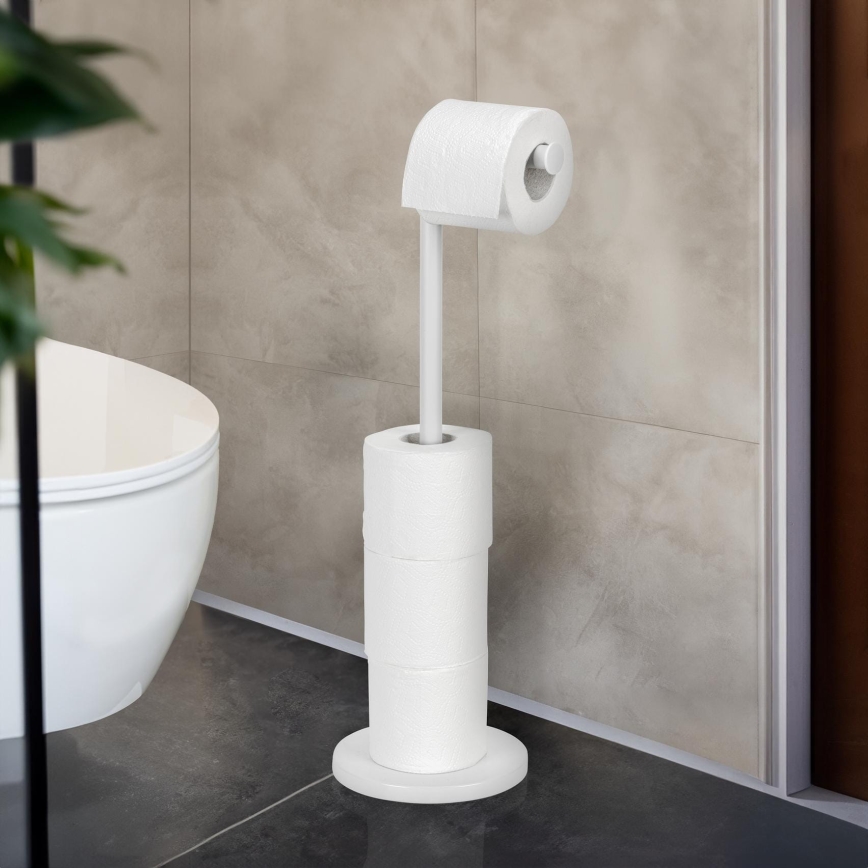 WENKO 21424100 - Porte-rouleau de papier toilette 21x55 cm blanc