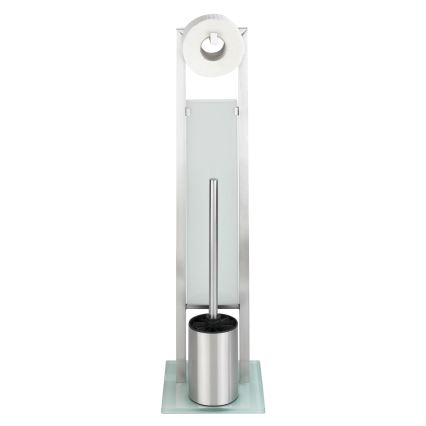 WENKO 21564100 - Brosse WC RIVALTA 18x70 cm inox/argent/blanc/noir