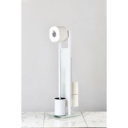 WENKO 21565100 - WC-borstel RIVALTA 18x70 cm wit/zwart