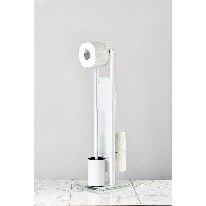 WENKO 21565100 - WC-borstel RIVALTA 18x70 cm wit/zwart