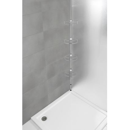 WENKO 21803100-Étagère d'angle DOLCEDO 31x275 cm acier inoxydable / chrome brillant