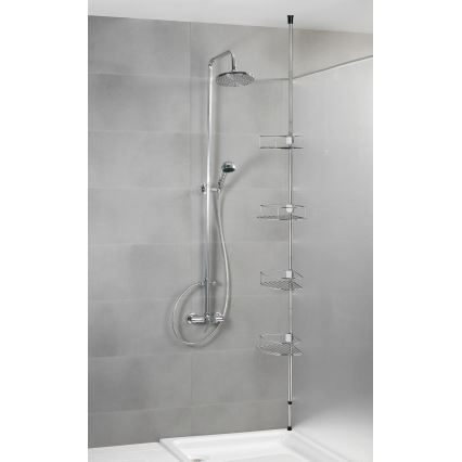 WENKO 21803100-Étagère d'angle DOLCEDO 31x275 cm acier inoxydable / chrome brillant