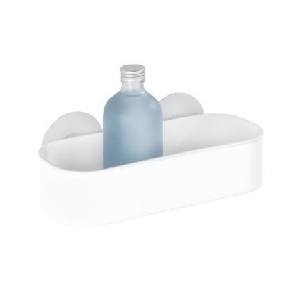 WENKO 21824100-Étagère OSIMO en plastique 27x12 cm blanc/transparent