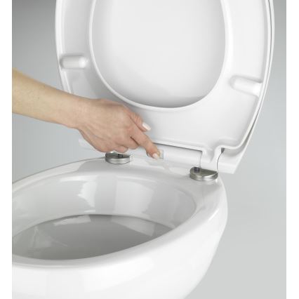 WENKO 21903100-WC WC-bril SAMOS 44,5x37,5 cm wit/zilver