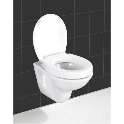 WENKO 21905100-WC-bril SECURA 37x44 cm wit/grijs