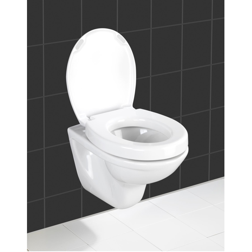 WENKO 21905100-WC-bril SECURA 37x44 cm wit/grijs
