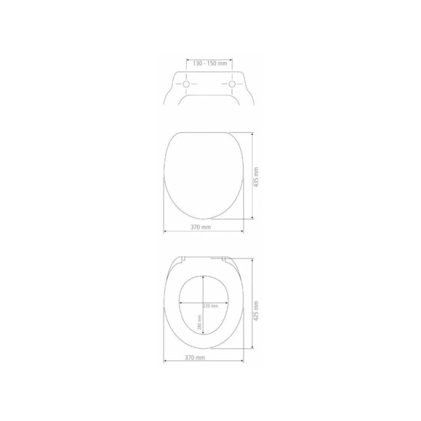 WENKO 21905100-WC-bril SECURA 37x44 cm wit/grijs