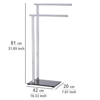 WENKO 22090100 - Porte-serviettes LAVA 42x81 cm inox/argenté/noir