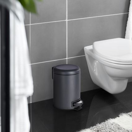 WENKO 22143800 - Corbeille LEMAN 17x25 cm noire