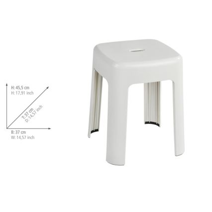 WENKO 22160100 - Tabouret ALASKA 37x45,5 cm blanc