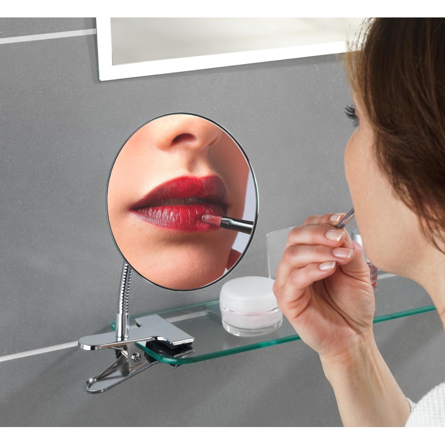 WENKO 22195100 - Miroir de maquillage CLIP 15x27 cm chrome brillant