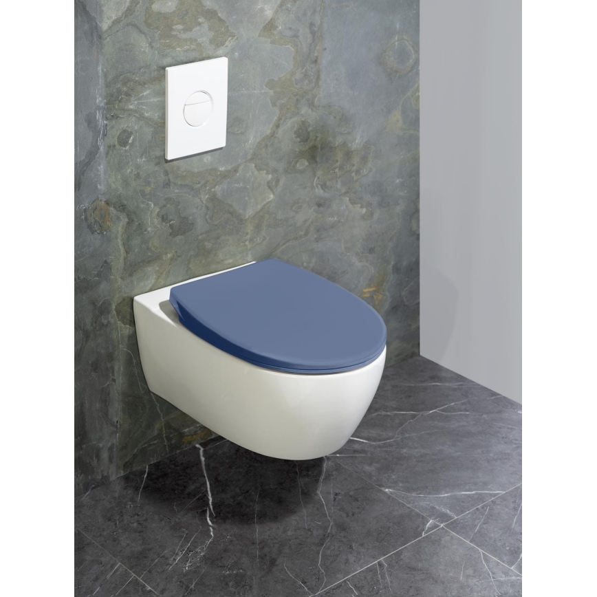 WENKO 22403100-WC abattant WC SAMOS 44,5x37,5 cm bleu/argenté