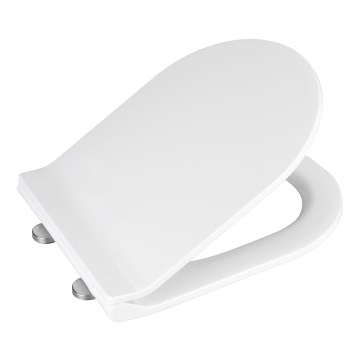 WENKO 22415100-Abattant WC HABOS 46x36 cm blanc/argenté