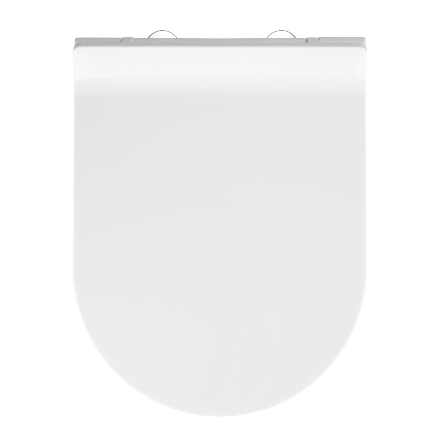 WENKO 22415100-Toiletbril HABOS 46x36 cm wit/zilver