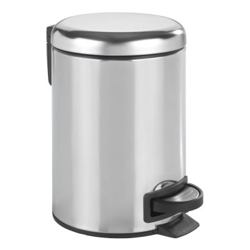 WENKO 22444100 - Prullenbak LEMAN 17 x 25 cm RVS/zilver/zwart