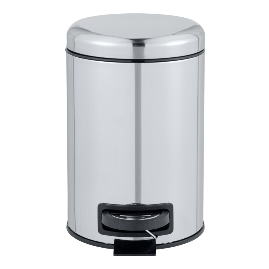 WENKO 22444100 - Prullenbak LEMAN 17 x 25 cm RVS/zilver/zwart