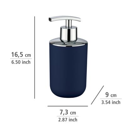 WENKO 22519100 - Zeepdispenser BRASIL 320 ml blauw/glanzend chroom